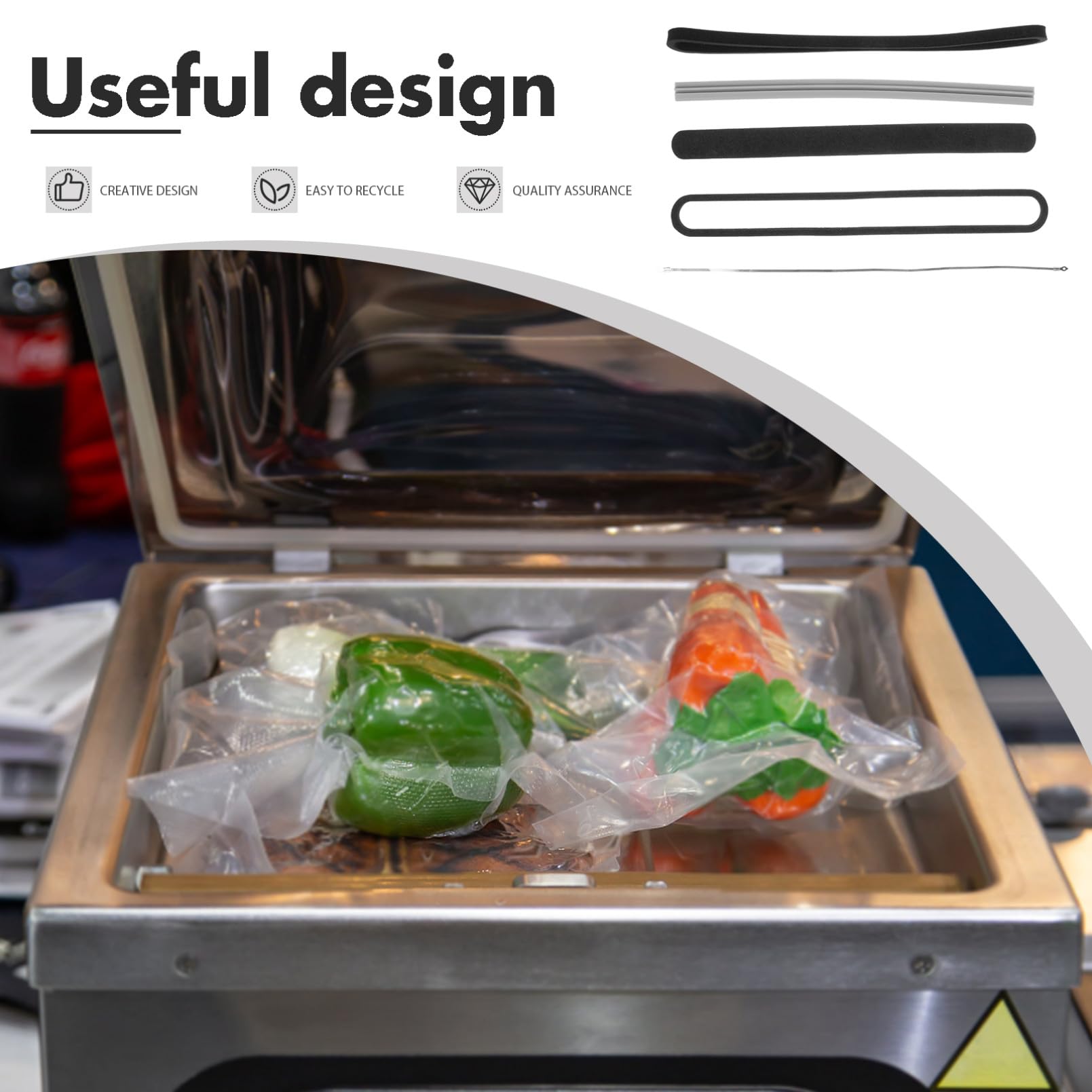 SHINEOFI Set Striscia Riscaldante e Guarnizione in Silicone e Spugna per Macchina Sottovuoto Sigillatura Uniforme, Ricambio per Uso Domestico e Produzione Confezioni