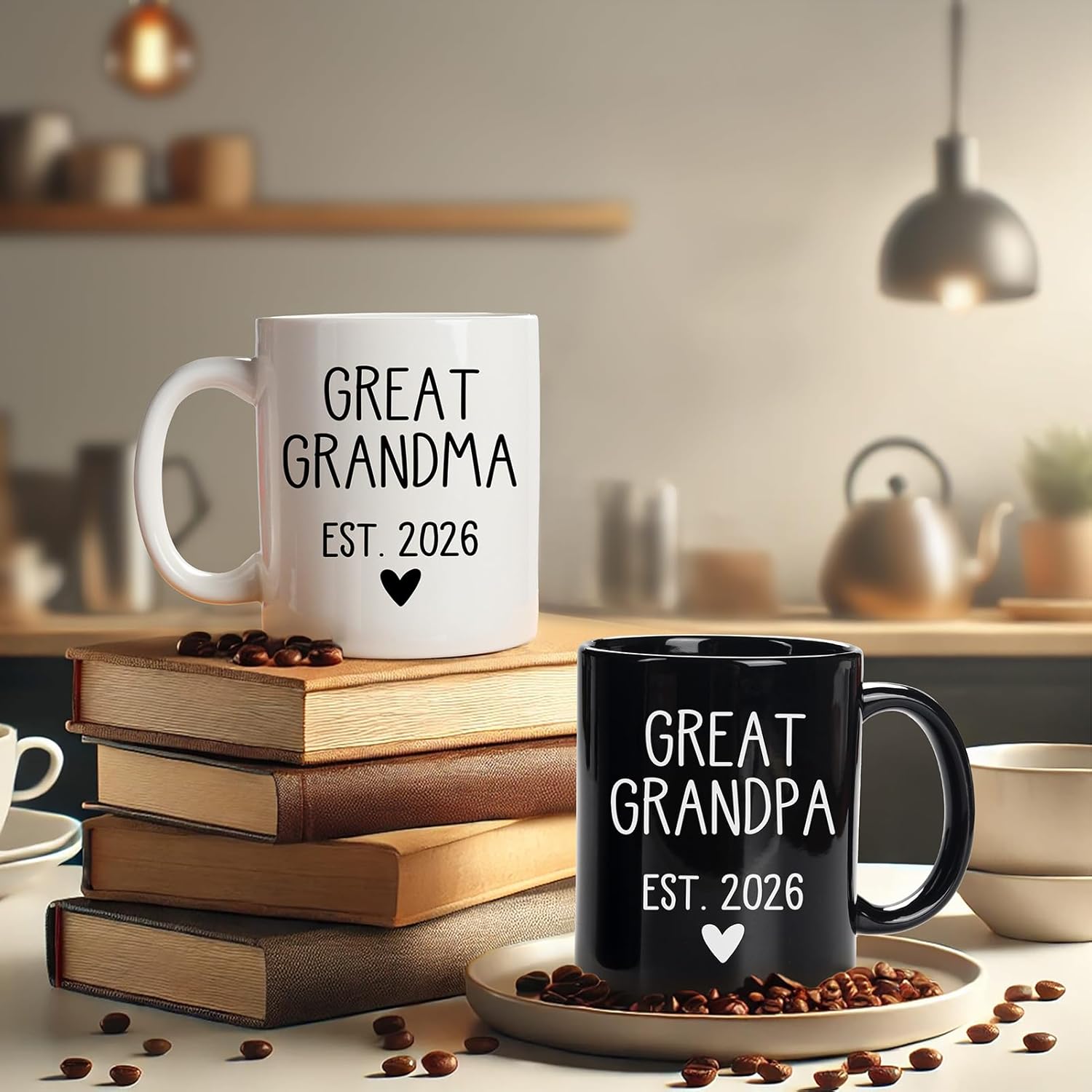 Breezy Valley Great Grandma and Grandpa Gifts, Great Grandparents Coffee Mugs EST.2026, Baby Reveal Pregnancy Announcement for Expecting First Time New Great Grandparents Gifts Mugs Set - Image 5
