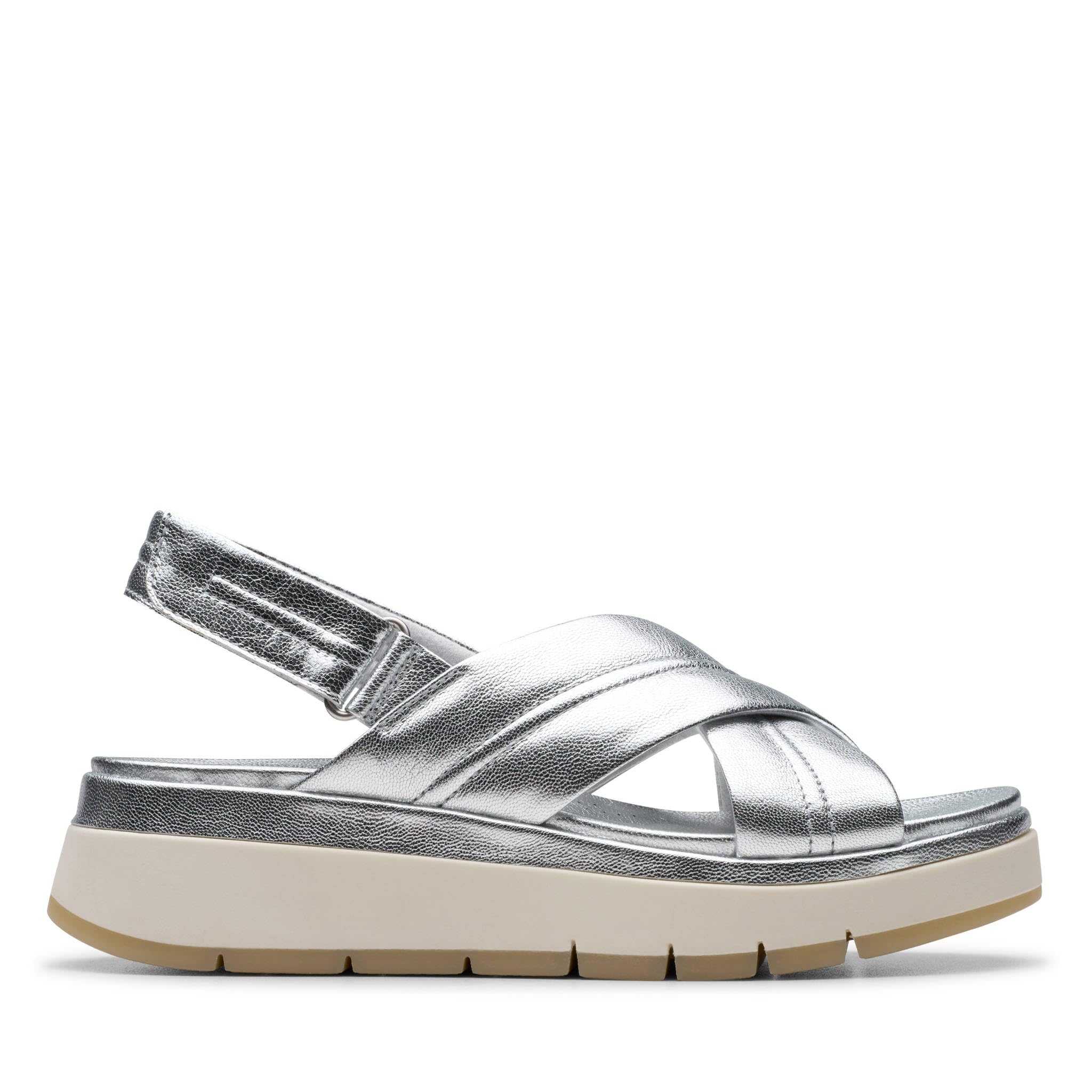 Clarks Tuscan Cross Womens Silver Leather, 5.5