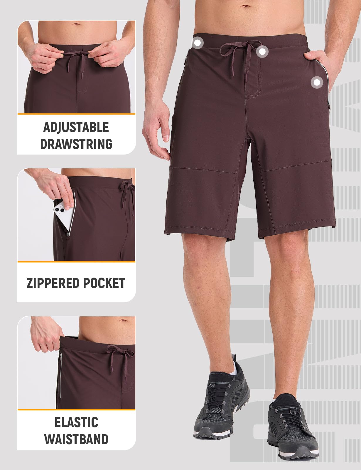 baleaf Pantalones de ciclismo para hombre, acolchados, 2 en 1, 2 en 1