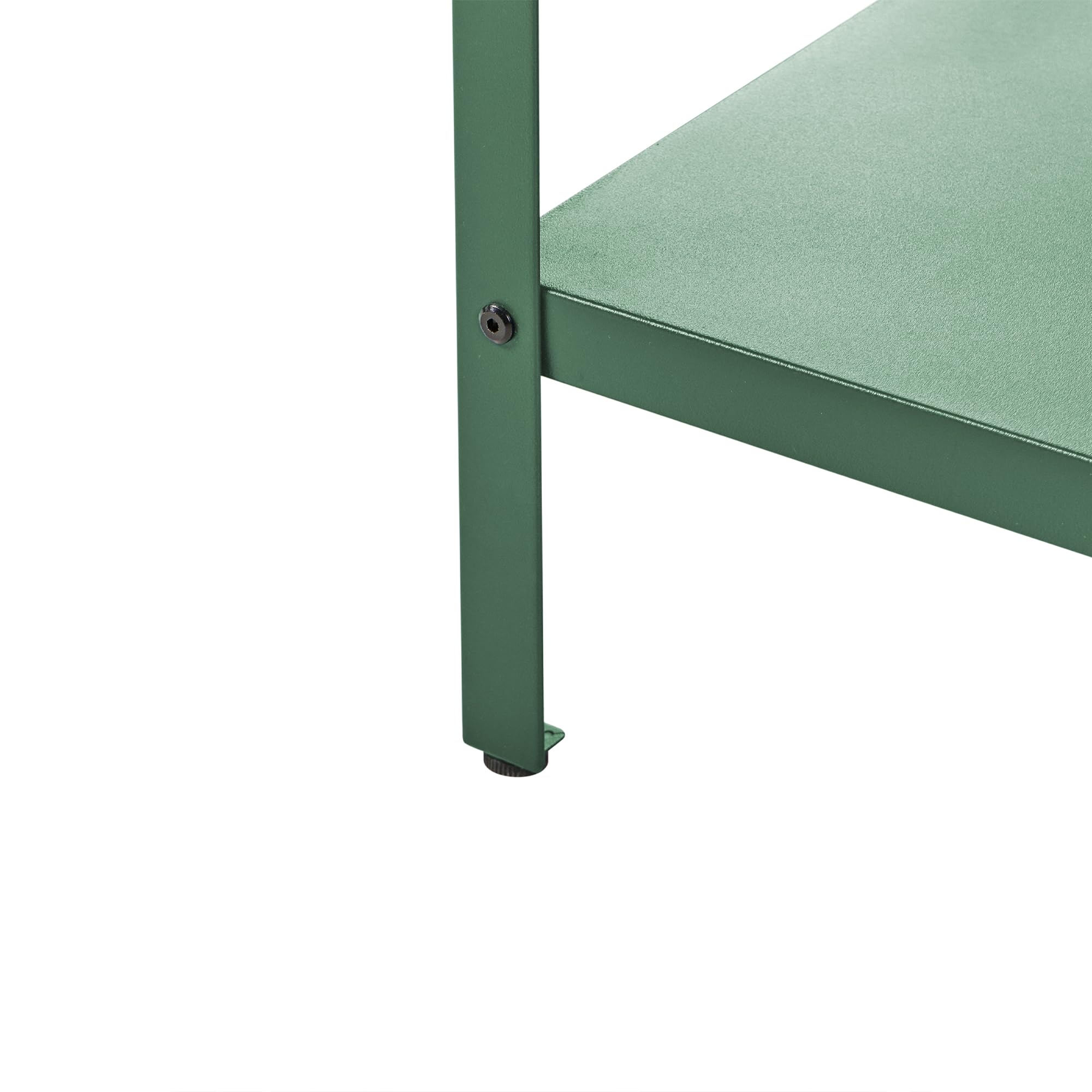 Beliani Isla de Cocina de jardín Exterior con estantes y encimera de Acero Inoxidable 80x50x92 cm Verde Vilama