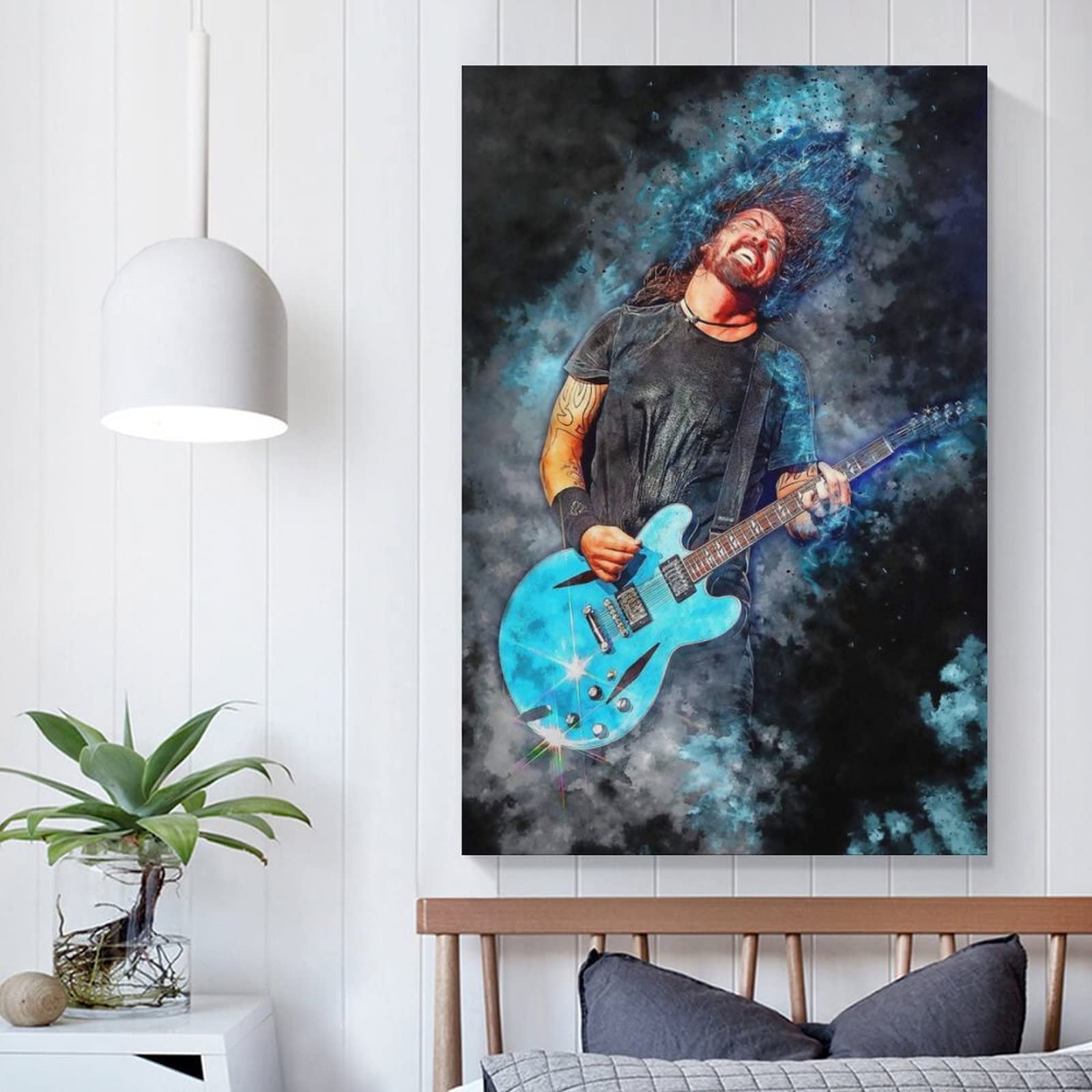 YuHui Dave Grohl Foo Fighters Poster Canvas Art Poster and Wall Art Picture Print Modern Family Bedroom Decor Posters