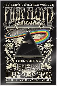 Pink Floyd - Music Poster Dark Side Of The Moon - Radio City Music Hall 1973 Size 24" x 36" Laminated Poster