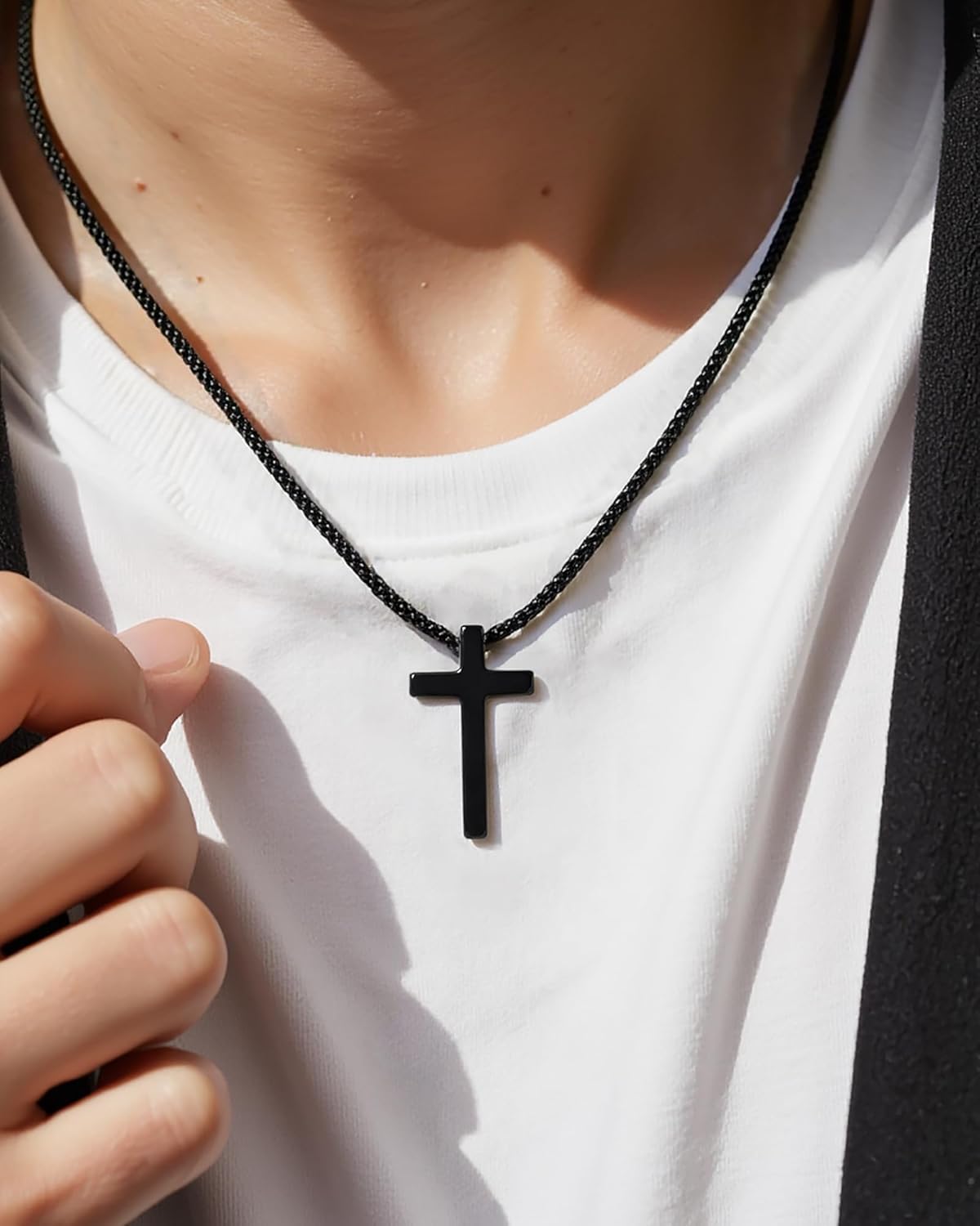 Cross Necklace for Boys, Gifts for Son Grandson Birthday Christmas Easter Graduation - Image 2
