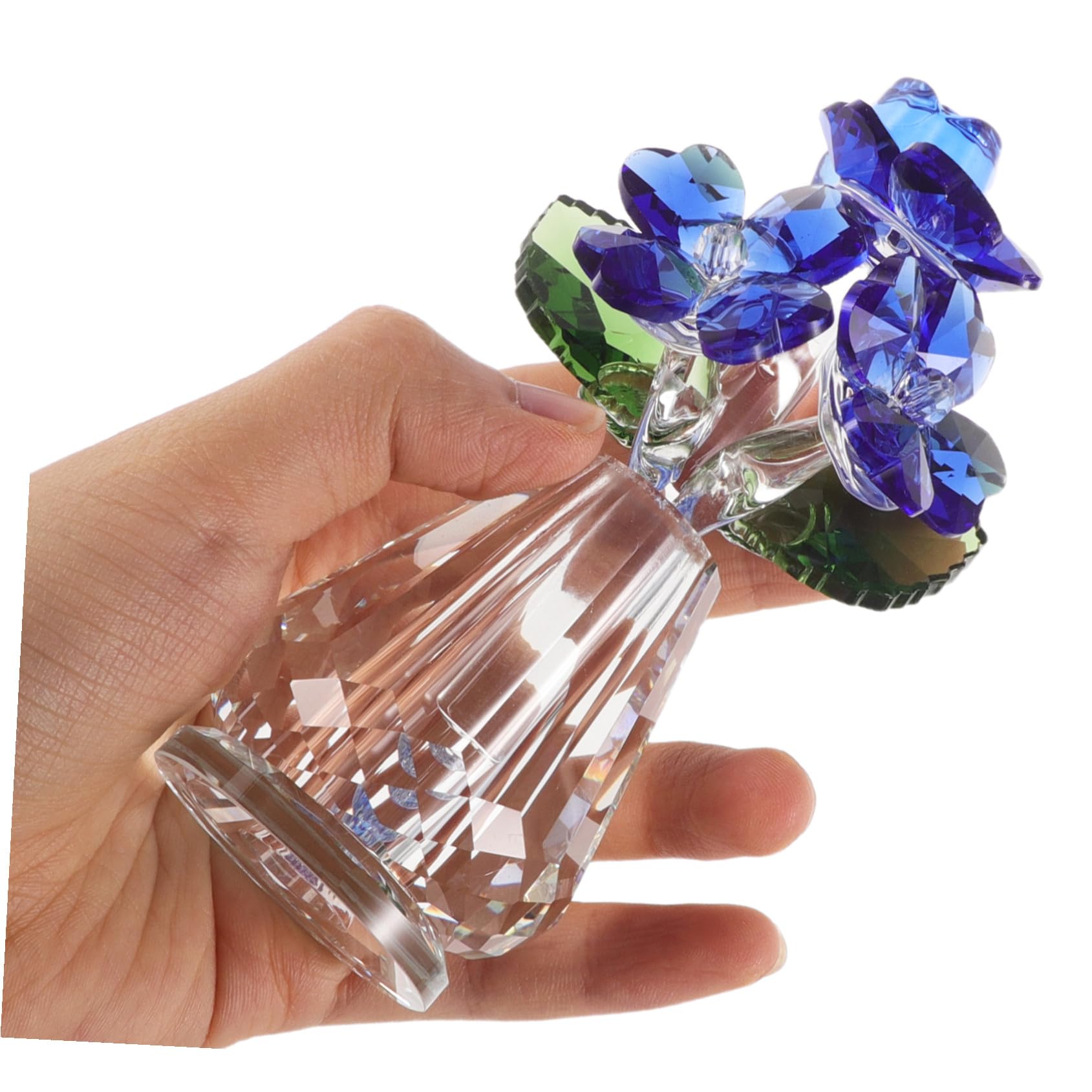 Figura de Cristal Rosa Elegante con Acabado Seguro y Reflectante para Decoración de Bodas y Centros de Mesa, Obsequio Adecuado para Aniversario y San Valentín