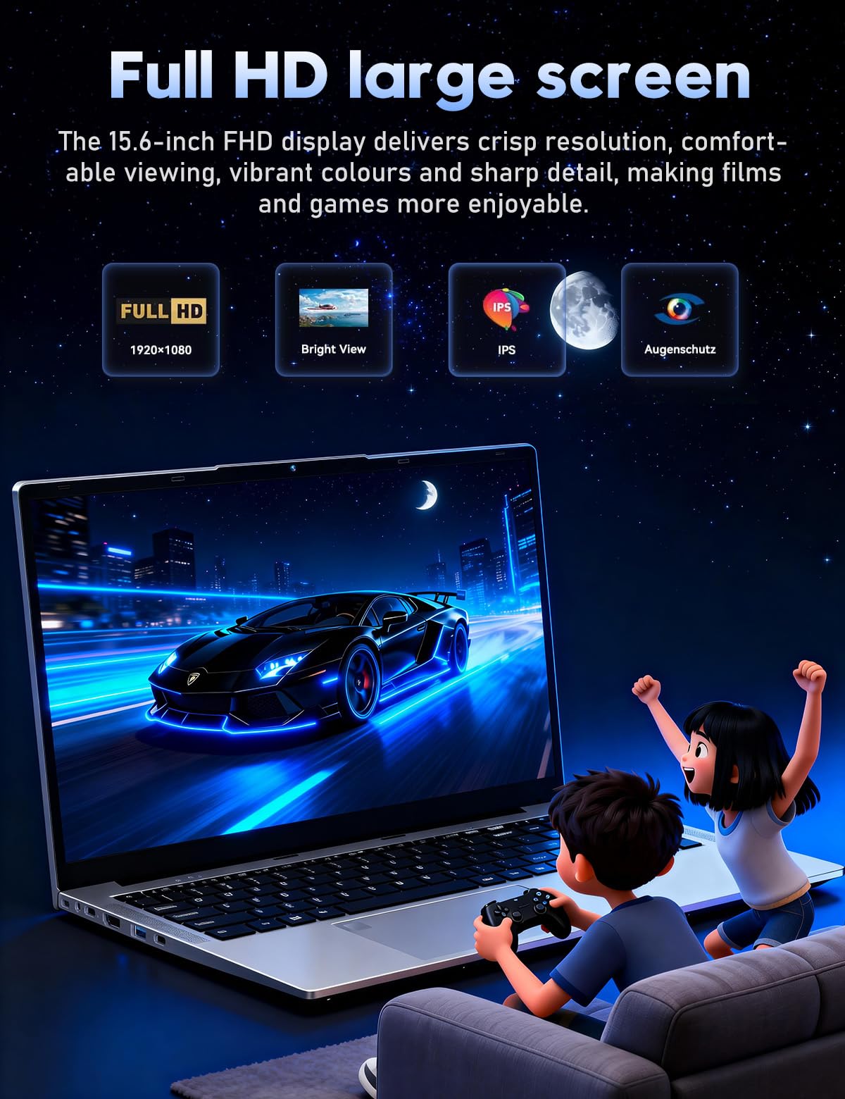 FUNYET Ordenador Portátil,2026 Nuevo PC Portátil de 15,6 Pulgadas,32GB RAM+1TB SSD,Laptop R7-6800H,FHD 1920 * 1080,5000mAh Batería, Teclado retroiluminado,Lector de Huellas Dactilares