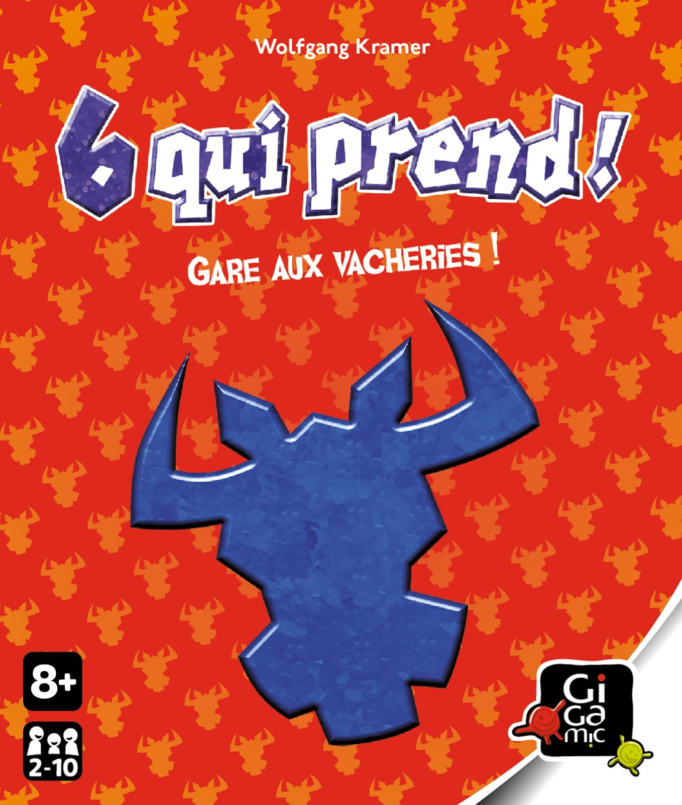 GIGAMIC - 6 Qui prend ! - Jeux de société - Jeux de cartes dès 8 ans - Jeu d'ambiance pour enfant, famille et amis - Évitez les têtes de bœuf - De 2 à 10 joueurs - 45 Min - Version Française - AMBSIXQ