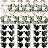 Vista 11 de Juego de 6 lentes de sol de satén para dama de honor, para despedida de soltera, sin daños, ideas de lazos para el cabello, regalo para bodas