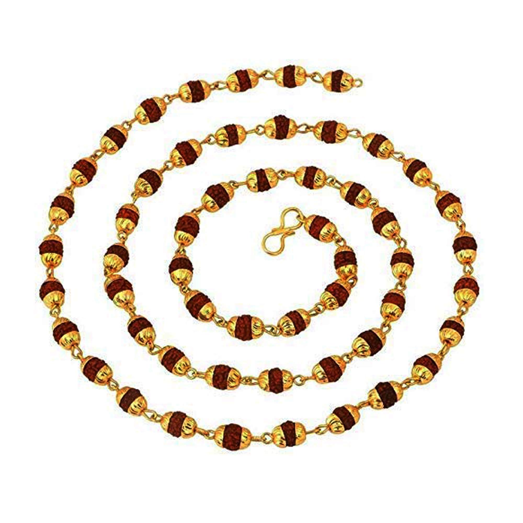 WONIRY BETTERTHAN EXPECTED 5 Mukhi Shiva God rudraksha mala Gold Plated Long Chain 22 inches for Men and Boys (B08VGQW2P4) Amazon Price History, Amazon Price Tracker