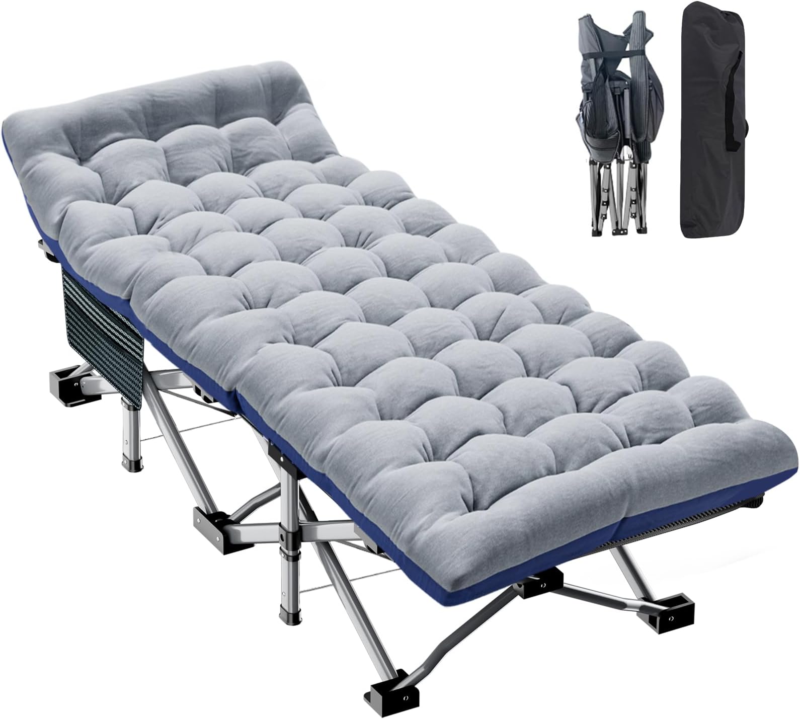 ABORON Camping Cot for Adults, 28 in Wide Folding Bed with Mattress