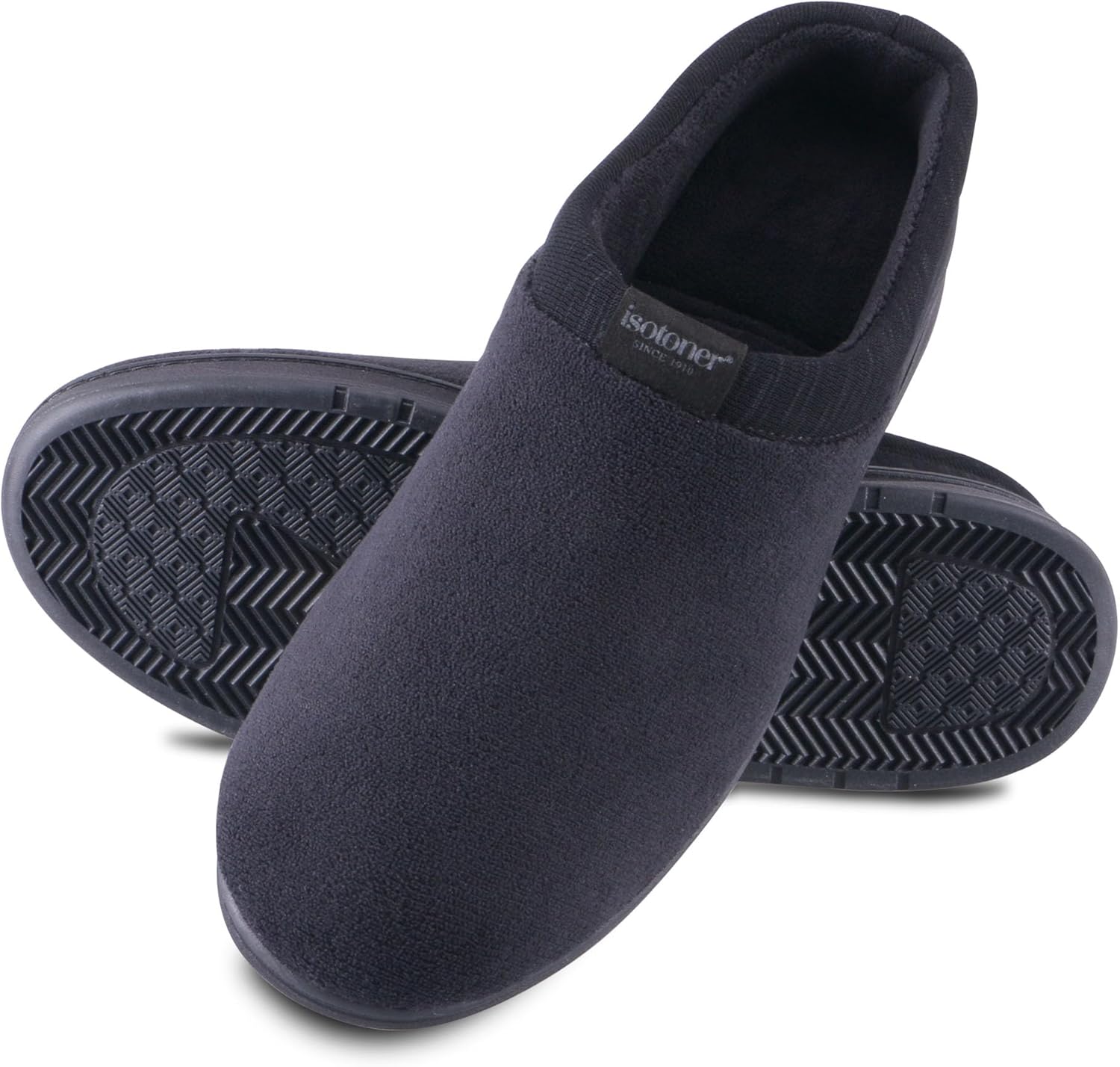 isotoner mens Indoor/Outdoor Slip-on Microterry Jake Clog Slippers With Memory Foam Comfort and Heel Support - Image 5