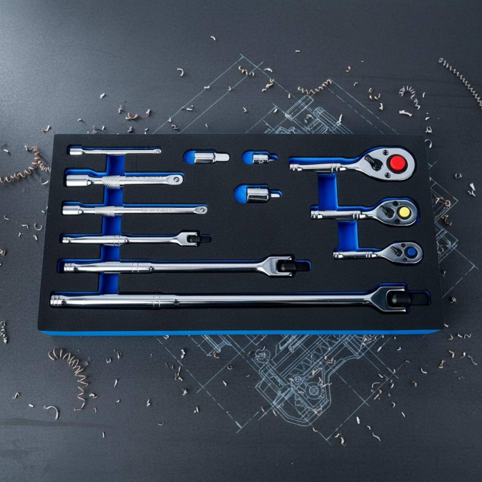 Llave de Carraca Mini con Llave de Trinquete y Juego de Vaso 72 Dientes para Incrementos Finos Acero Cromo Vanadio con Barras de Extensión y, Negro
