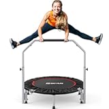 BCAN 40&sol;48" Foldable Mini Trampoline Max Load 330lbs&sol;440lbs&comma; Fitness Rebounder with Adjustable Foam Handle&comma; Exercise Trampoline for Adults Indoor&sol;Garden Workout