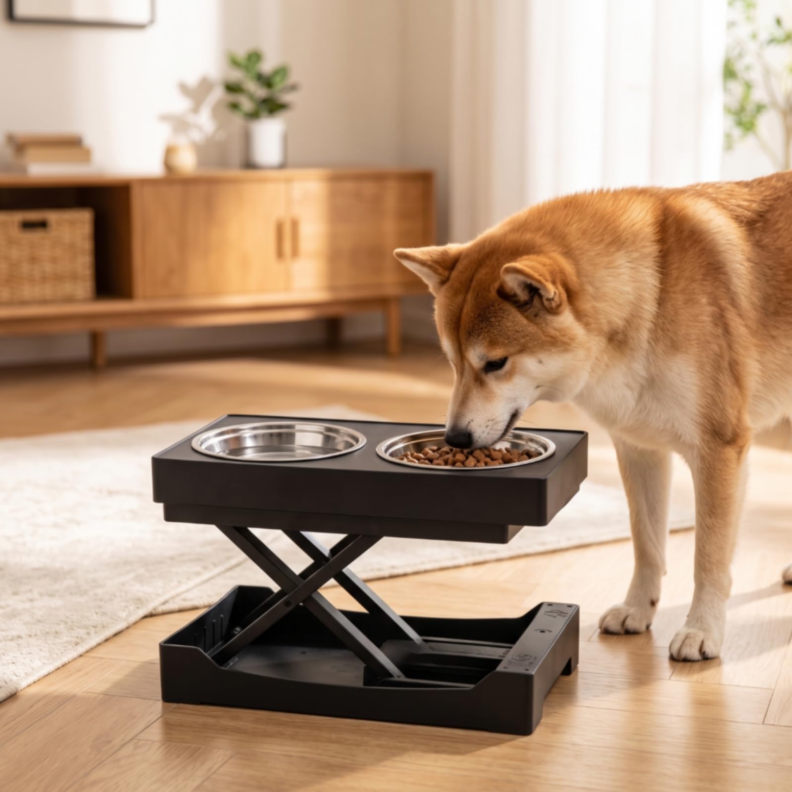 Gamelle Électrique avec Télécomman Surélevé Gamelle avec Bols Anti-Glouton Mangeoire Support pour Chiens, Chats