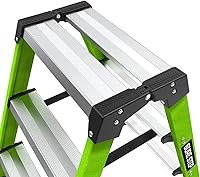 Vista 11 de Little Giant Ladders, Sure Step, 3-Step, Double-Sided Step Stool, Fiberglass, (11953), Type 1AA, 375 lbs Weight Rating, Hi-viz Green