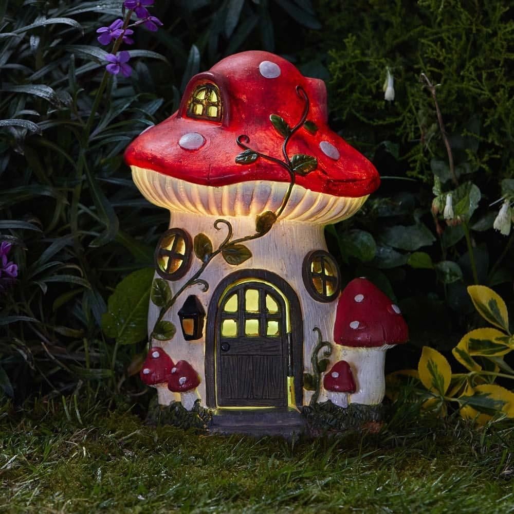 Smart GardenProducts 1020986 The Elvedon Collection, Solar Powered Mush-Room House