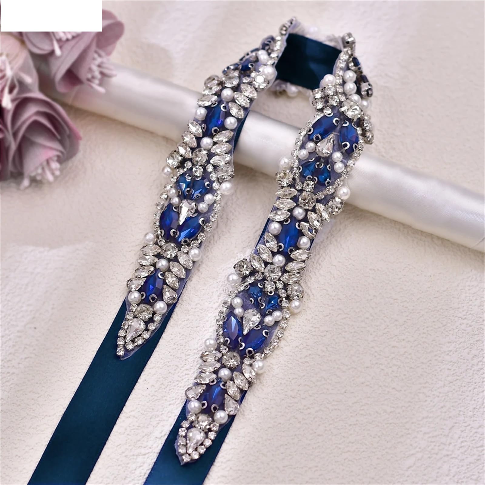 Cinturón de Diamantes de Imitación Cinturón de boda con perlas diamantes imitación, faja nupcial cosida a mano, decoración cintura for vestido banquete, vacaciones Para mujeres
