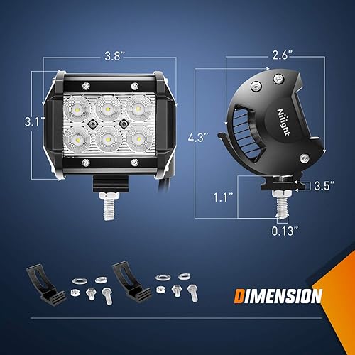 Miniatura 9 de Nilight barra de luces LED 2 piezas luces para circular fuera de camino