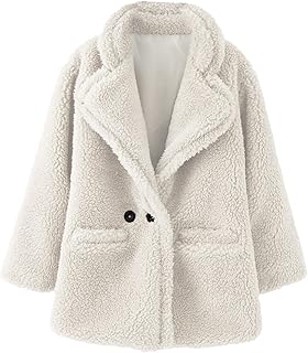 Casaco de lã infantil para meninas, casaco quente de inverno, à prova de vento, espesso, casaco infantil de lã quente