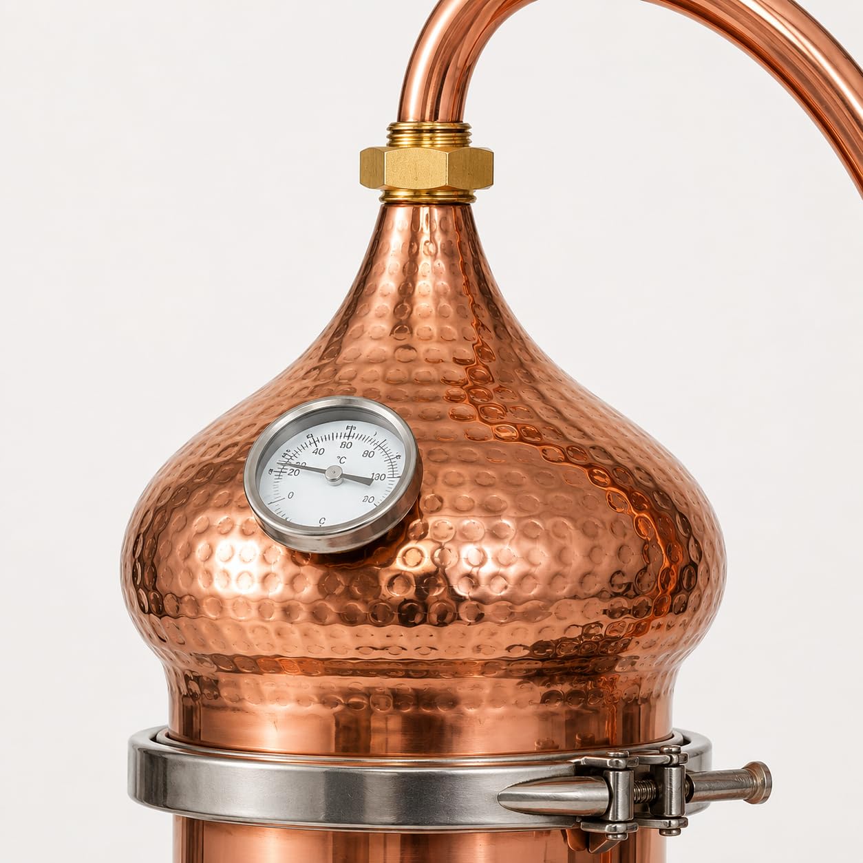 Copper Alembic Still Kit 2L con termometro, attrezzatura per distillazione domestica per whisky e oli essenziali, perfetto per principianti e appassionati