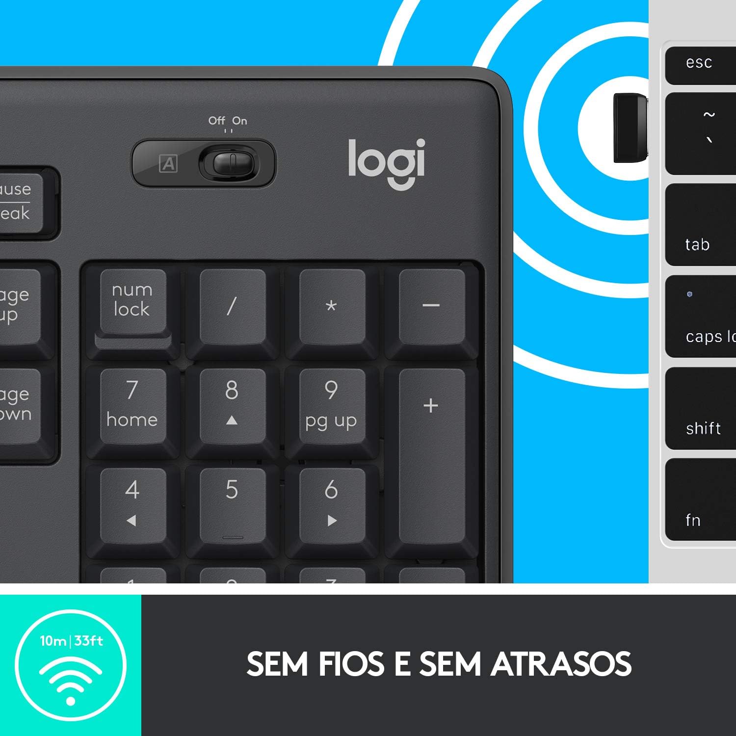 Combo Teclado e Mouse sem fio Logitech MK295 com Digitação e Clique Silencioso, Teclas de Mídia de Fácil Acesso, Conexão USB, Pilhas Inclusas e Layout ABNT2