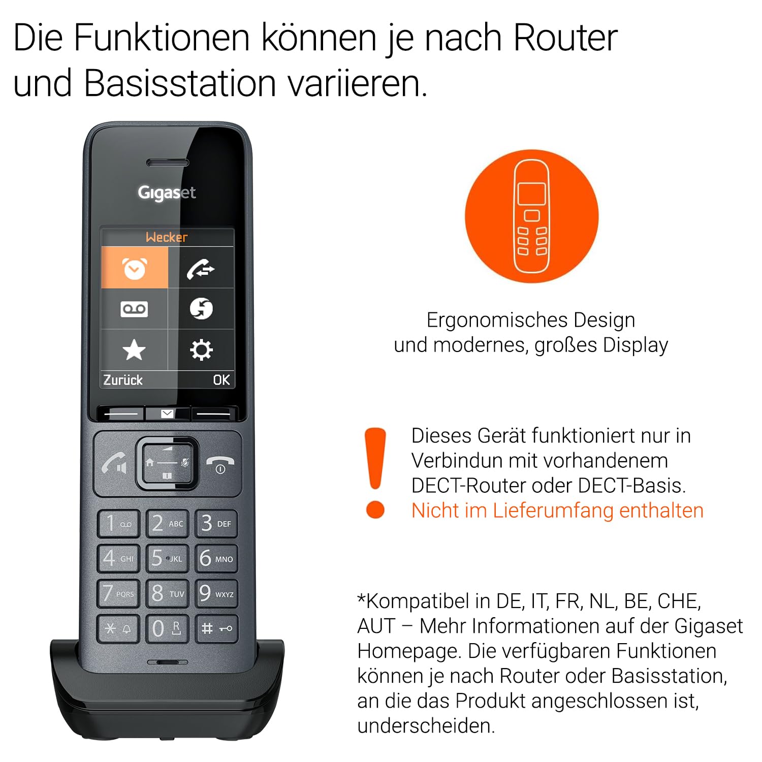 Gigaset Comfort 520HX Duo Schnurloses Telefon DECT-Mobilteile Fritzbox-kompatibel titan-schwarz