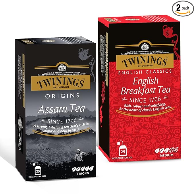 Twinings Black tea Super Saver Combo (Assam Tea 25s + English Breakfast Tea 25s)