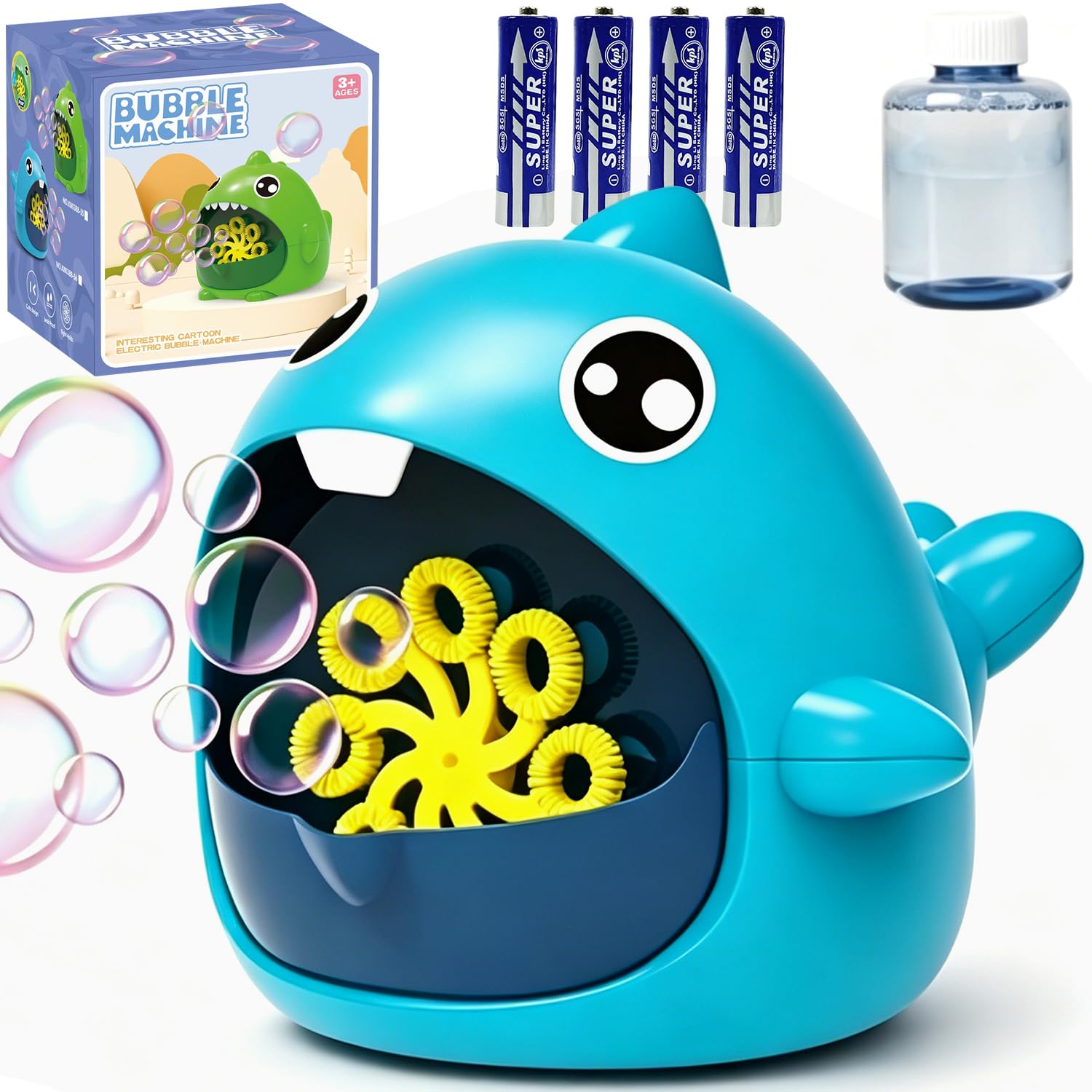 Baby Bath Toys, Shark Automatic Bubble Maker for Toddler, Shark Bath Toys, Baby Bath Bubble Machine for 1- 4 year old, Water Game toy, Fun Shower Toy, for Kids Boys Girls-J