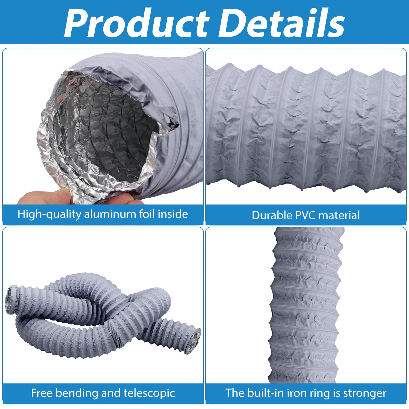 Tubo Di Ventilazione Lungo E Flessibile In Alluminio, Per - Foto 10