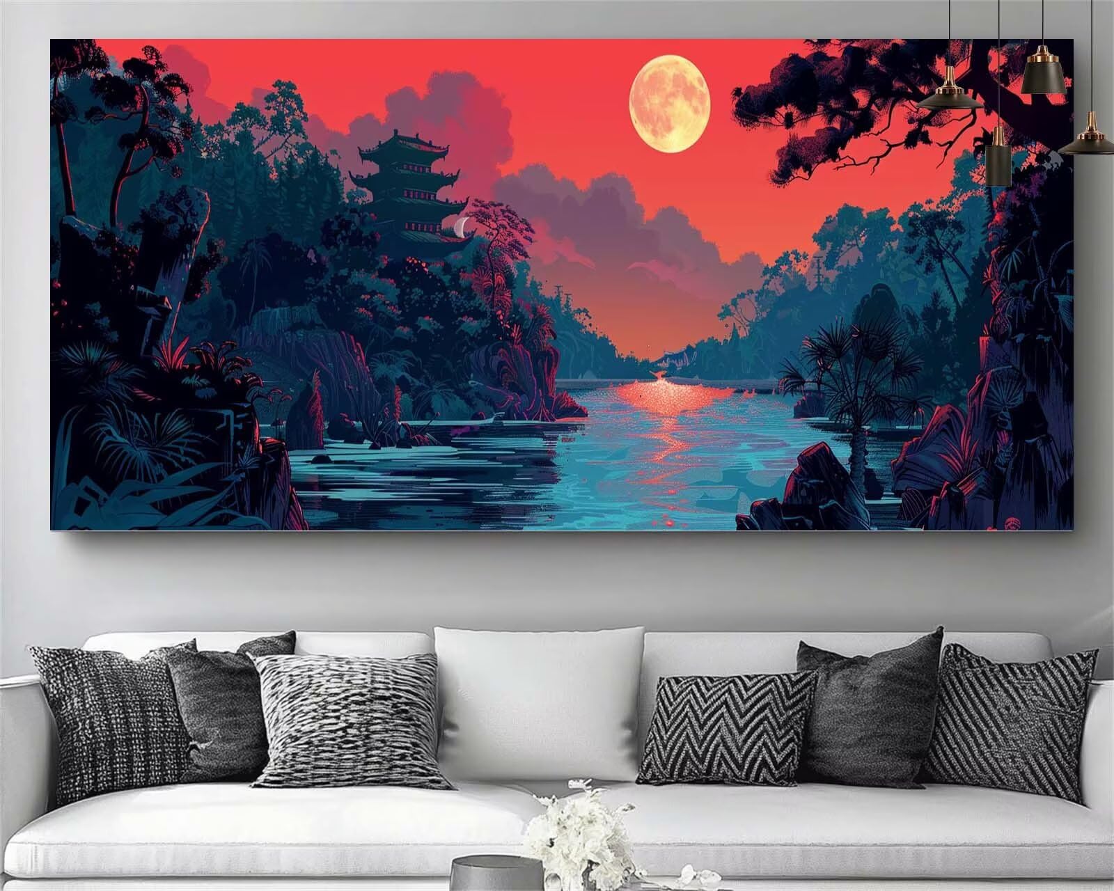 Japon Diamond Painting Forêt Diamond Painting Enfant Broderie Kit Complet, 5D Peinture Diamant Point de Croix Cristal Artisanat,DIY Tableau Strass Diamant Canevas Débutant Kit, Gifts 50x100cm M703