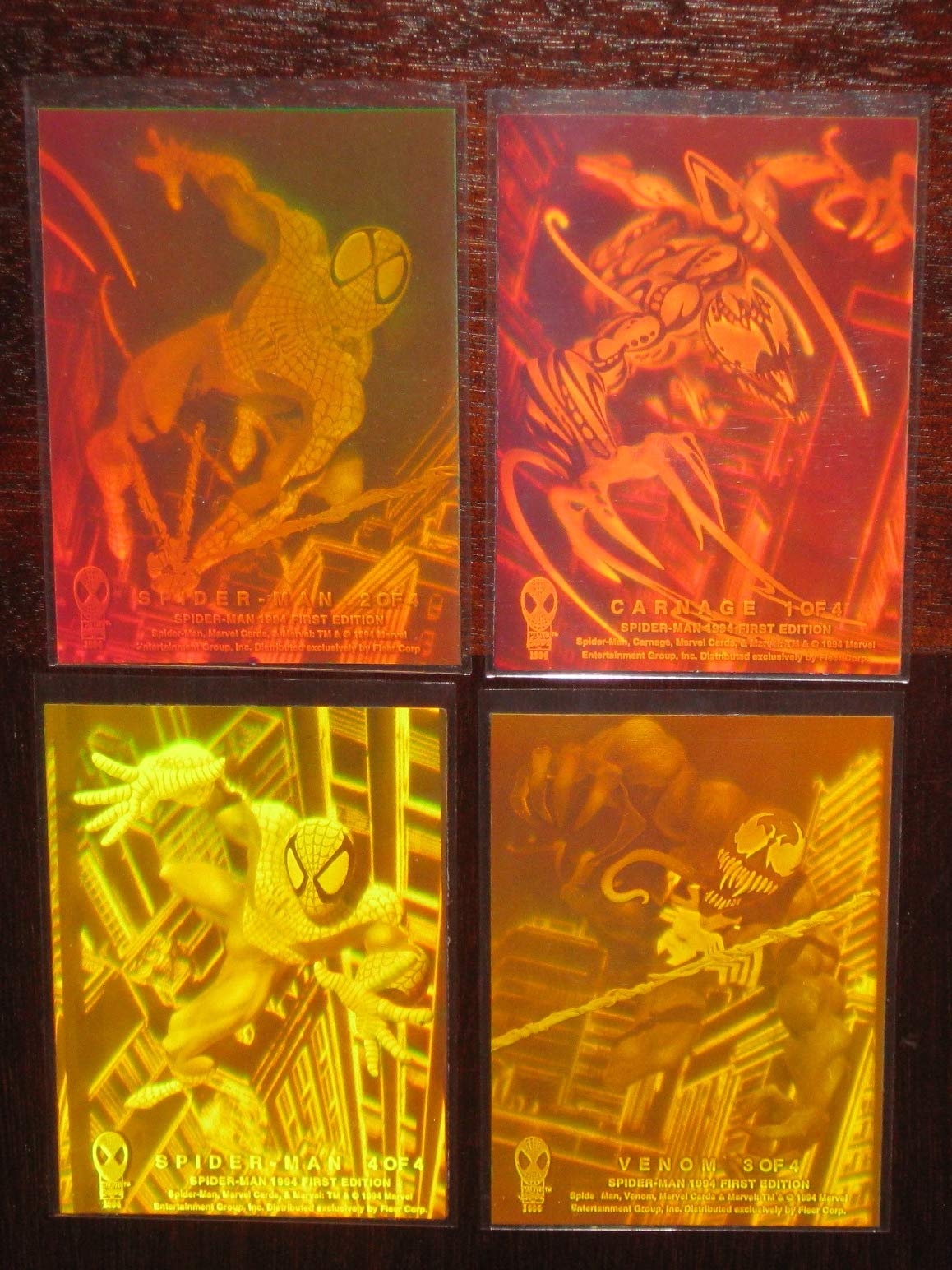 Fleer1994 Amazing Spider-Man Hologram Insert Set of 4 Cards (Carnage, Venom) Marvel NM/M Fleer1994 Amazing Spider-Man Hologram Insert Set of 4 Cards (Carnage, Venom) Marvel NM/M