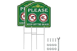 T&R Metal No Pooping No Peeing Rust Free Heavy Aluminum Keep Off The Grass Sign