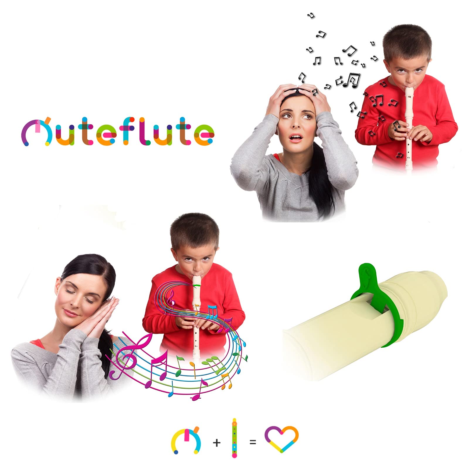 Lot de 5 contrôleurs sonores sourdines pour flûte soprano à doigté baroque ou allemand, sourdine pour enfants et adultes
