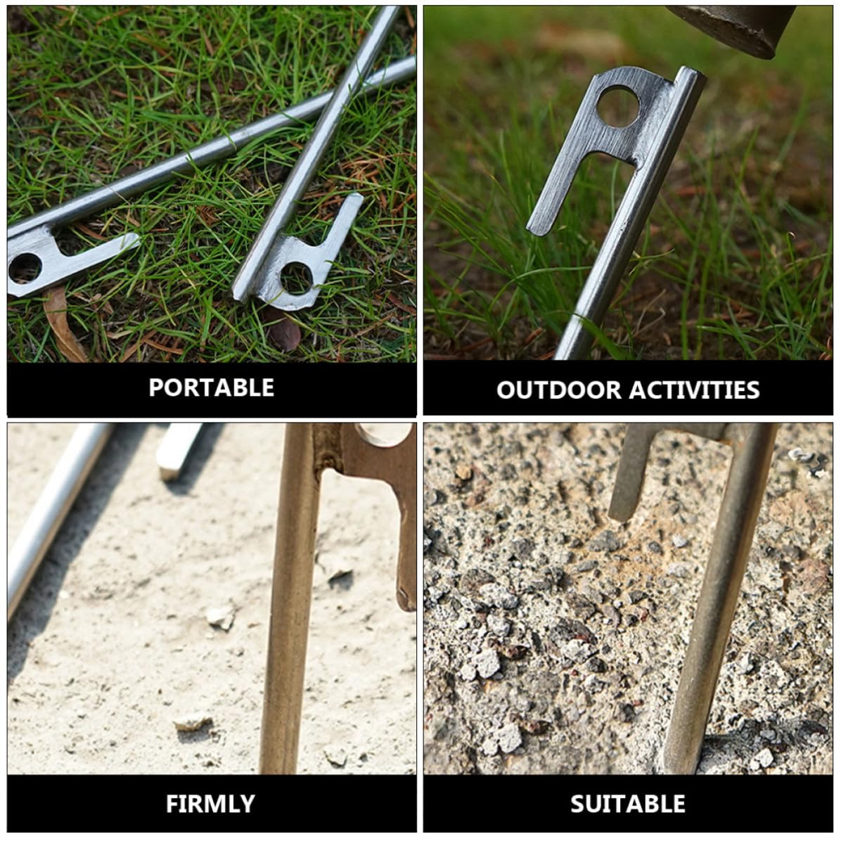 8 Stück Edelstahl Zeltheringe 30cm für Camping und Bodenanker