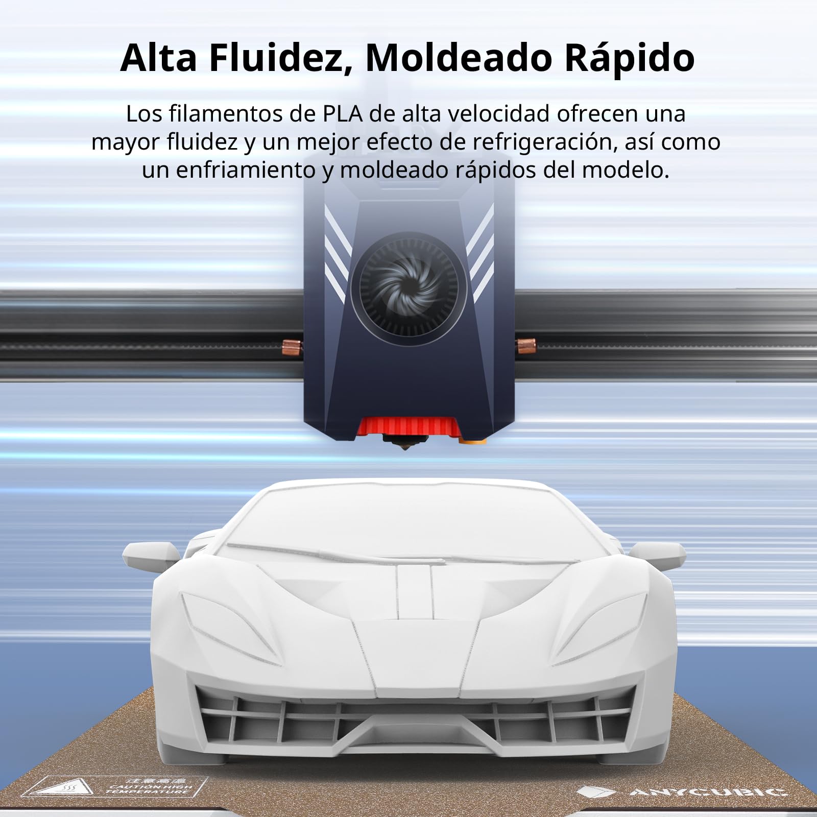 ANYCUBIC Filamento de Alta Velocidad para Impresora 3D 1,75mm 10KG | Carrete Desmontable y Reutilizable, 10X Más Rápido, Identificación Inteligente, +/-0,02mm de Precisión, Blanco Brillante