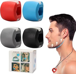 4 Pcs Jaw Exerciser for Men & Women, Silicone Jawline Exerciser for Natural Face & Neck Lifting Jaw Trainer Exercise Mouth Exerciser Face Slimmer Double Chin Reducer