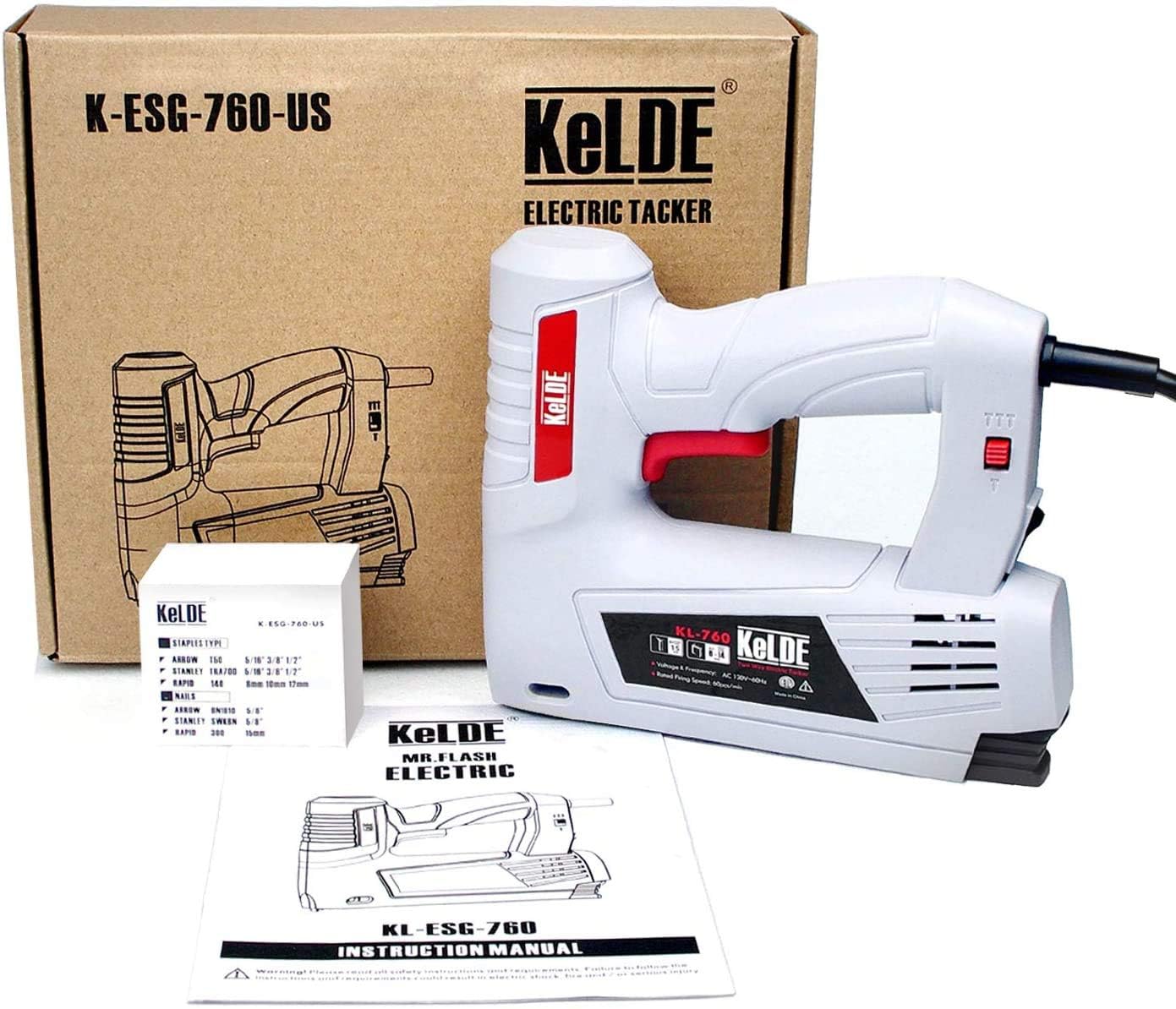 KeLDE - Kit de pistola grapadora eléctrica de 120 V con ...