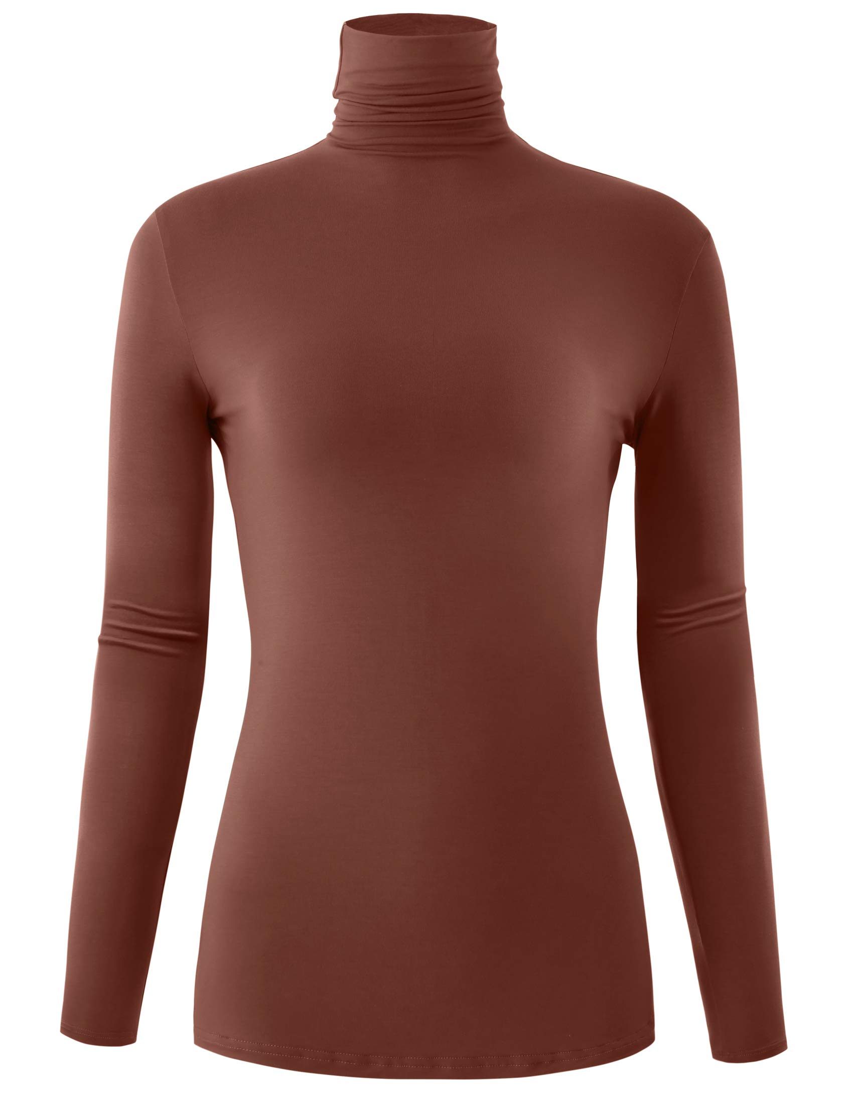 AUHEGN Women's Long Sleeve Lightweight Turtleneck Top Pullover Casual Active Layer Tops Shirts
