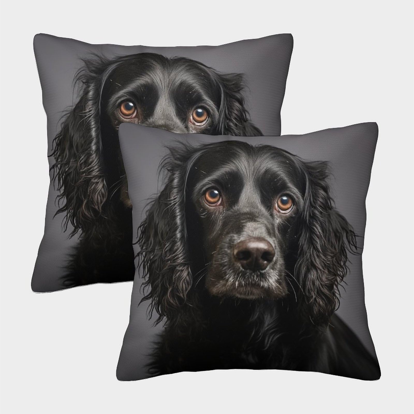 Lehuaima Style-6 3D Printed Cocker Spaniel Throw Pillow Covers Pet Square Cushion Cover Garden Cushion Super Soft Pack Of 2 For Patio,Couch, Tent, Balcony And Sofa 45X45cm