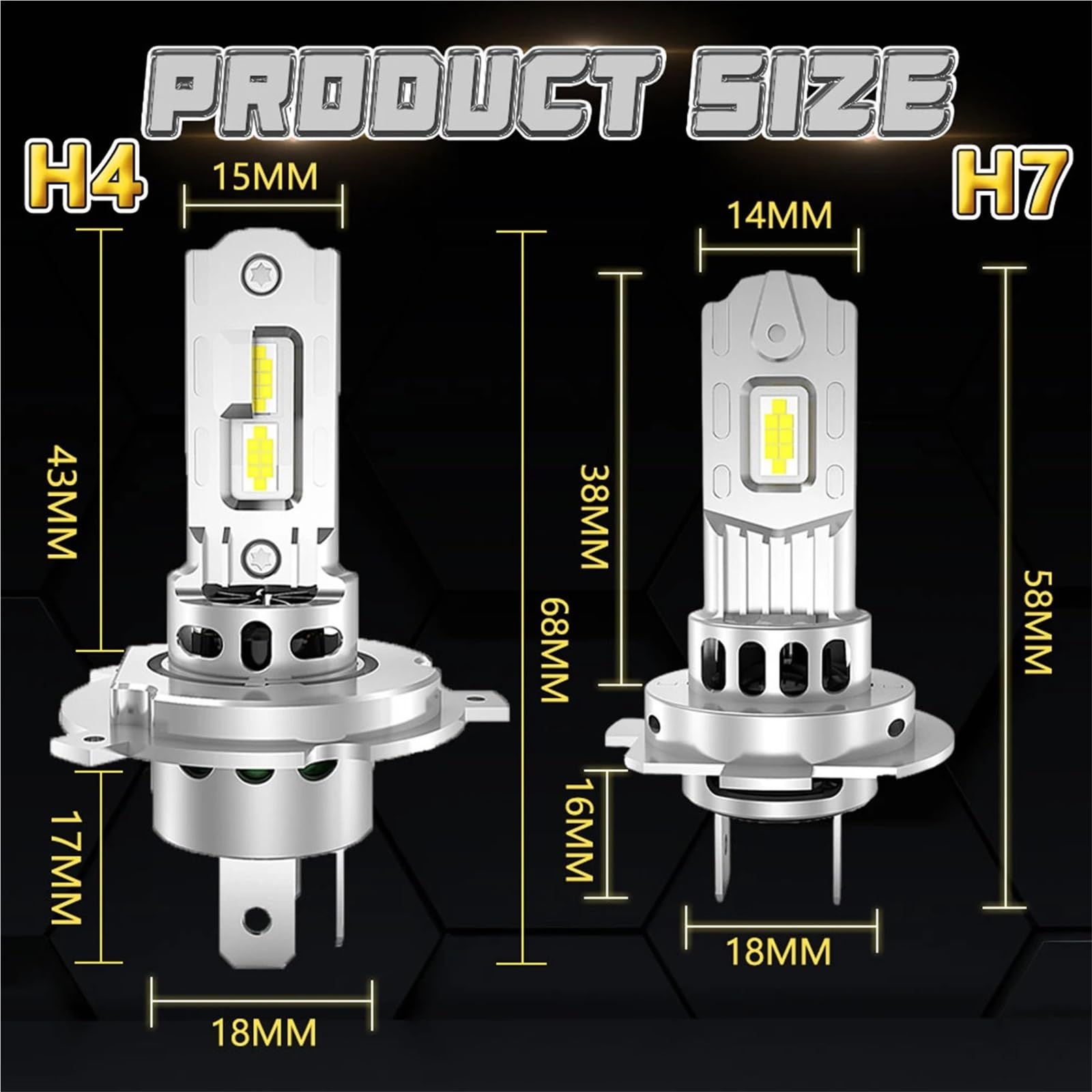Bombilla para coche H7 bombilla LED H4 faro para coche CANBUS 1500W luces automáticas de alta potencia 6500K faro LED 12V Bombilla LED(H7)