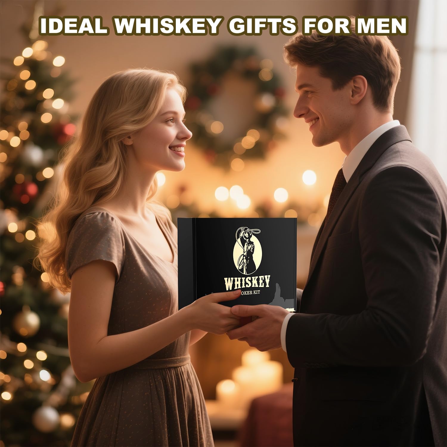 Papa Geschenk, Elektrisches Whisky Smoker Set-6 Holzspänen, 6 Whisky Steine, Eisball-Form, Wiederaufladbare Whiskey Smoker Set, Cocktail Smoker Kit for Husband, Boyfriend