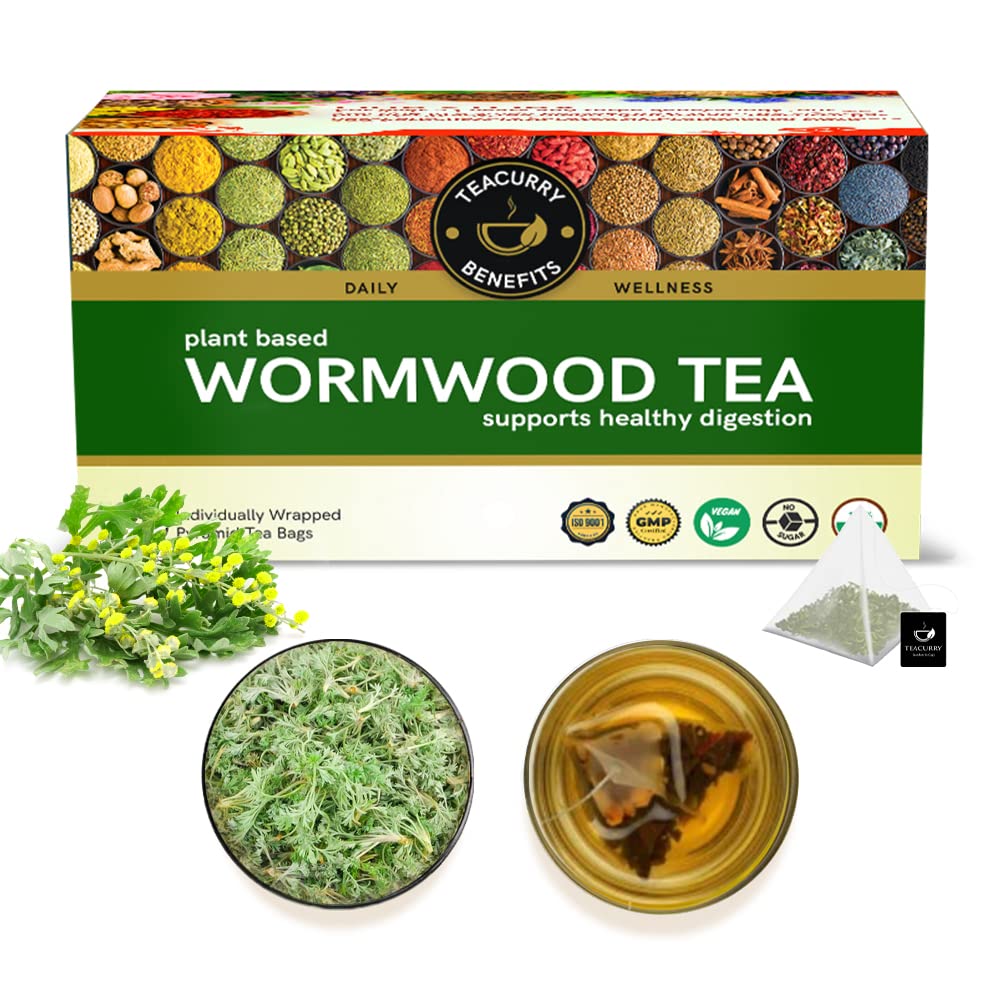 TEACURRY Wormwood Tea (1 Month Pack, 30 Tea Bags) - Helps with Digestion, Ulcer and Liver Care – Premium Himalayan Artemisia (B0C3VHPB61) Amazon Price History, Amazon Price Tracker