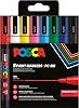 POSCA 186558 - POSCA Marker Set 8 Acrylic Pens PC-3M Permanent Marker 0.9 - 1.3 mm Bullet Tip