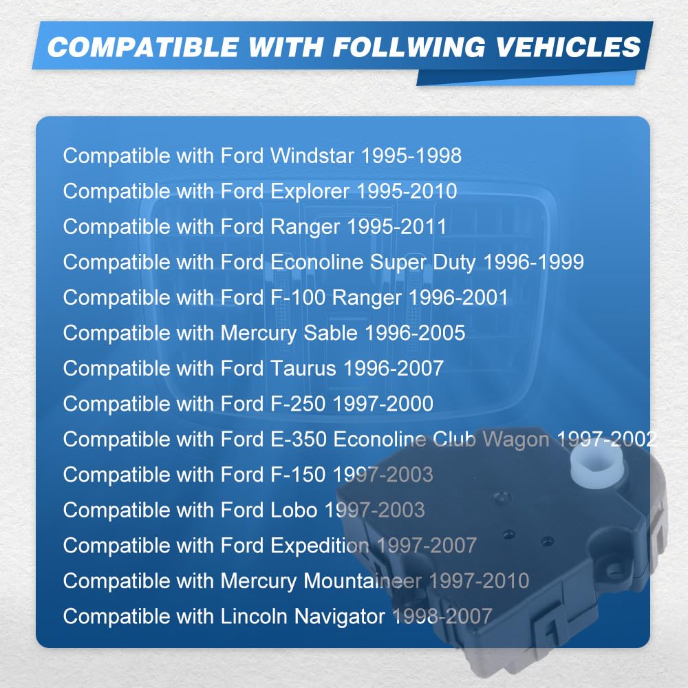 Aktuator mieszacza powietrza HVAC z 5 włącznikami, kompatybilny z Fordem F-150 1997-2003, Fordem E-150 Econoline 1993-2008, Dodge Durango 2011-2015, zastępuje 604-124, 16124952, 89018368