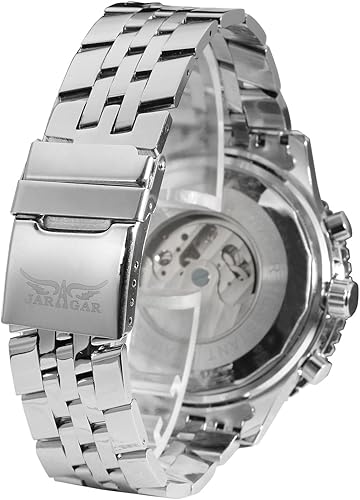 Miniatura 4 de Forsining Forsining Reloj de pulsera tourbillon para hombre, de cuerda automática, resistente al agua, de acero inoxidable, con calendario