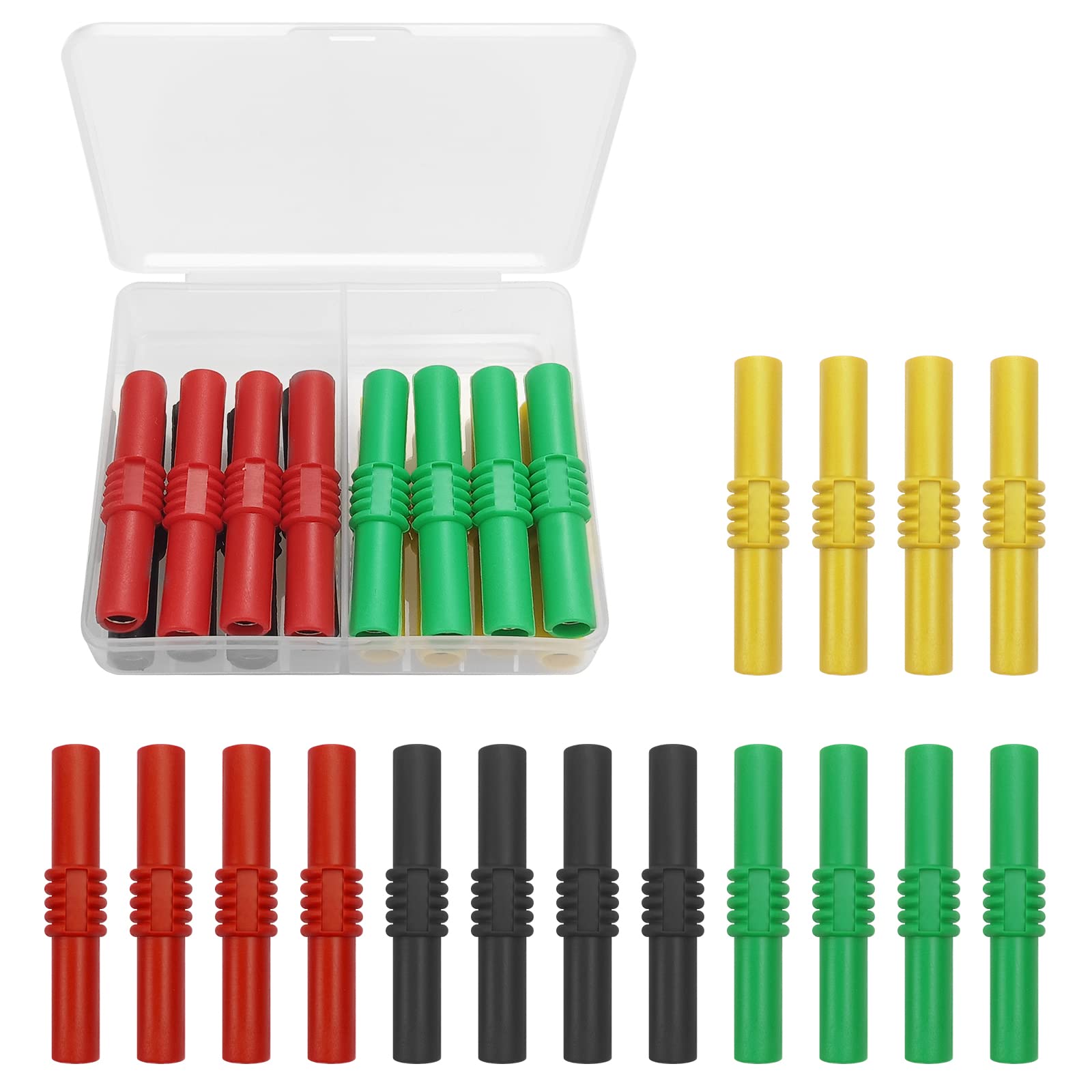 16 Adattatori Banana 4mm Isolati - Femmina-Femmina, 4 Colori, Per Elettronica E Test - Foto 11