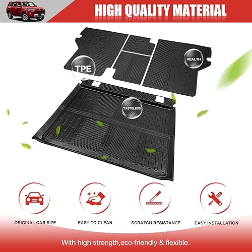 Miniatura 6 de Tapete de carga con cubierta trasera de asiento para Toyota 4Runner 2010-2023 de 5 plazas, forro de carga TPE para Toyota 4Runner 2023 (alfombrilla