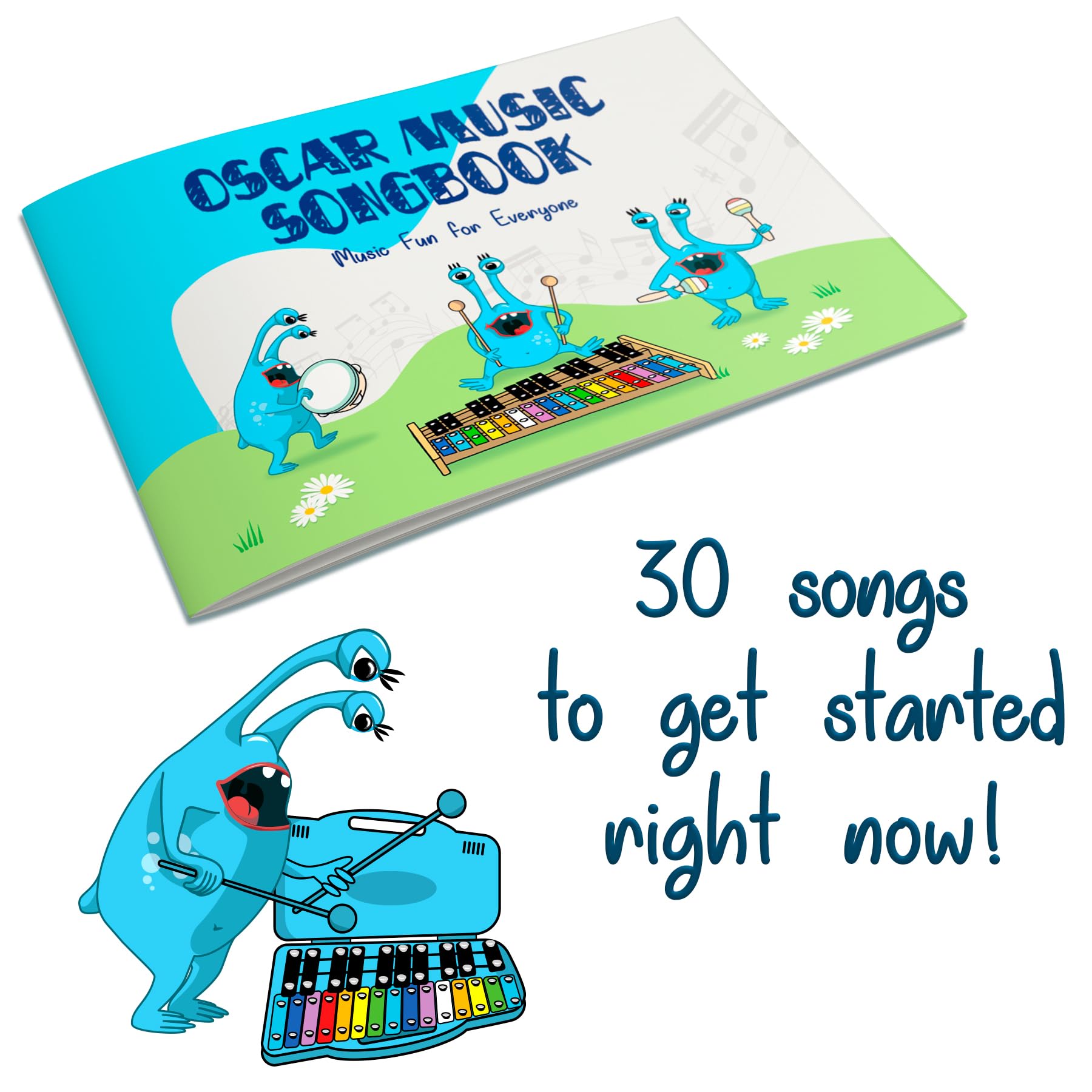 MINIARTIS Glockenspiel Xylophone | 25 Note Colorful Metal Keys Xylophone for Kids | Percussion Musical Instrument | Educational Music Toy Includes Music Songbook, Mallets and Blue Carry Case