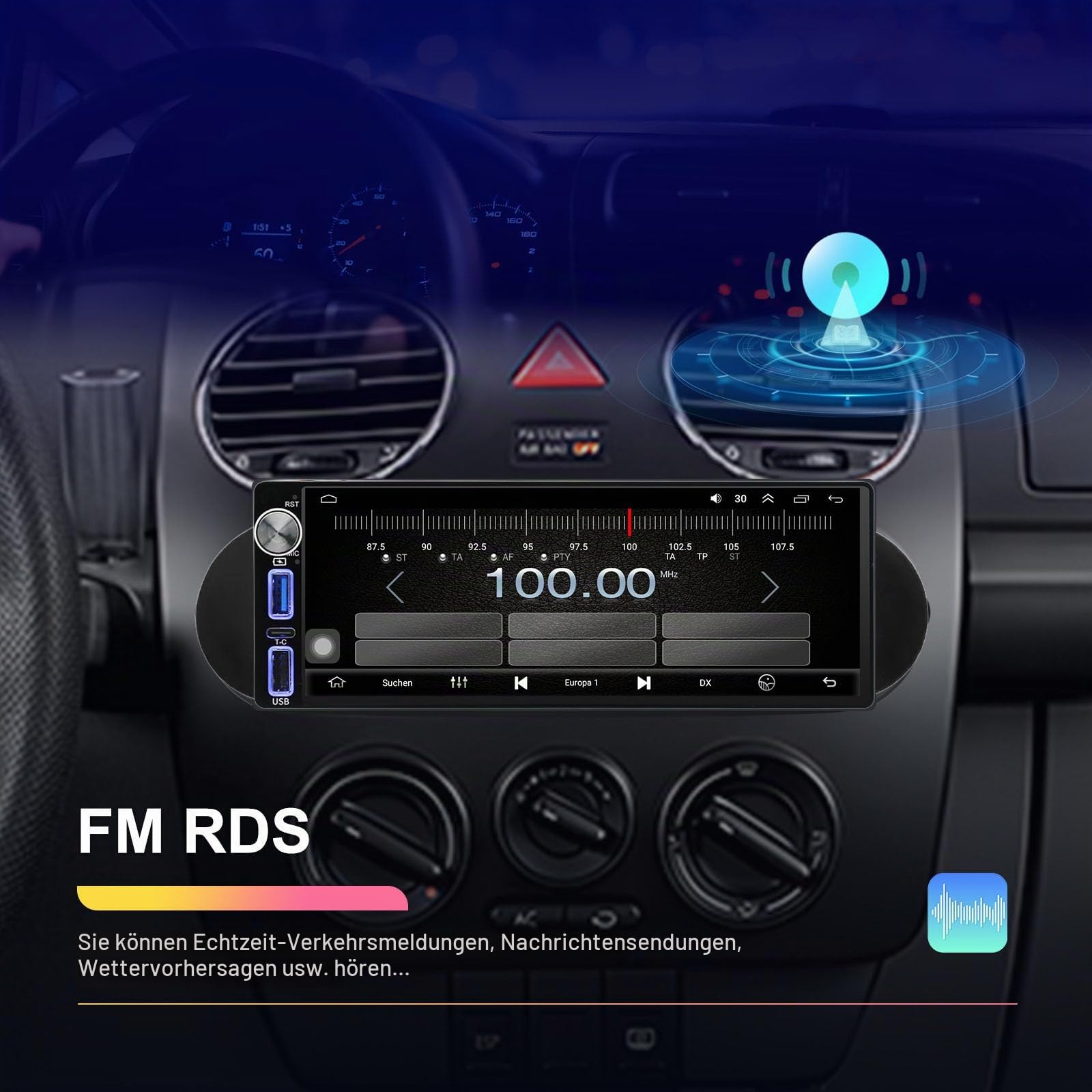 Android Autoradio Mit GPS Navigation HD Bildschirm Touch Display mit Carplay Canbus Auto Radio Ersatz für Audi Q3 A1 8X 8U 2011-2018, 8U1035670D 8XA035193A