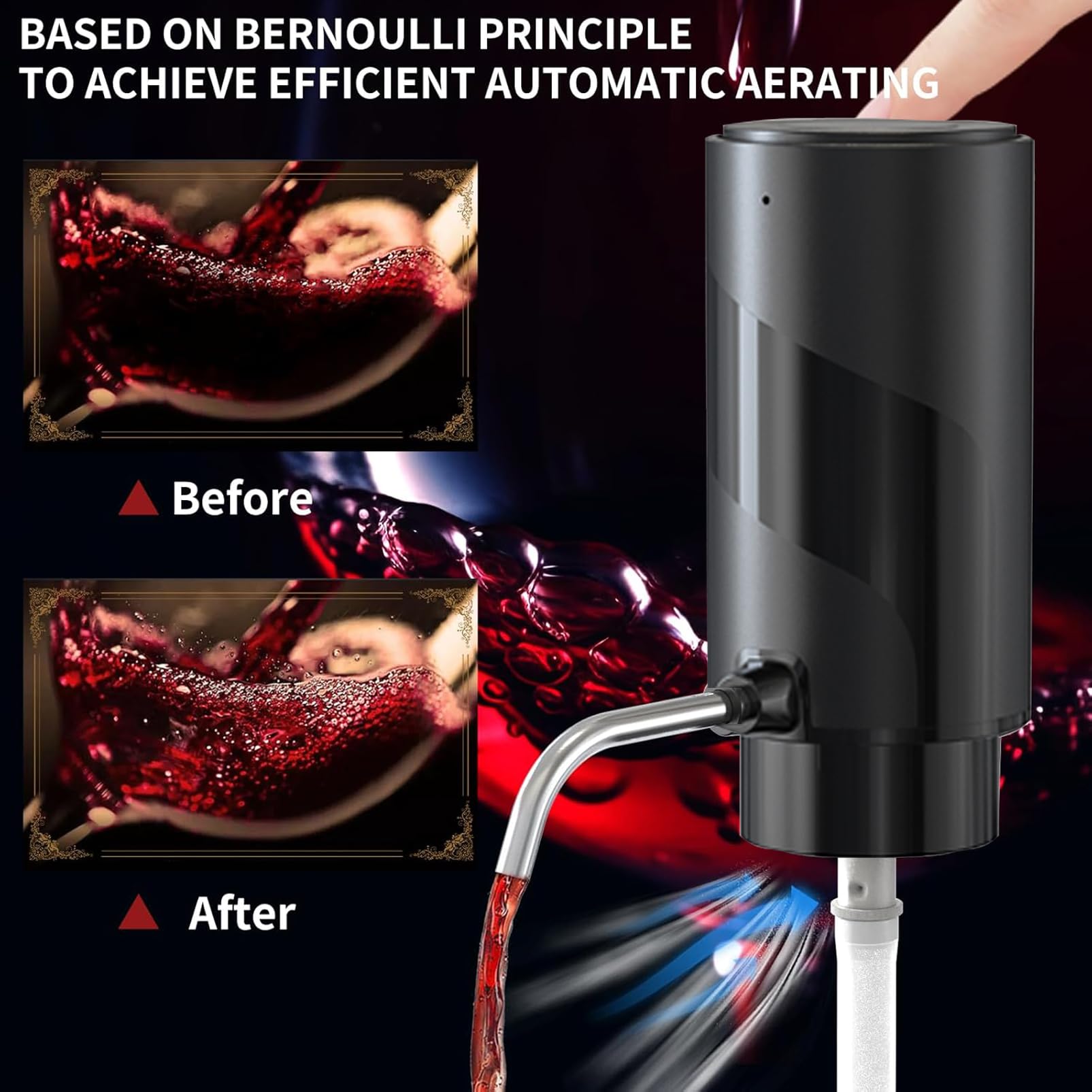 RICANK Wine Opener Day Gift Set With Electric Wine Bottle Opener Electric Wine Decanter Electric Wine Aerator And Pourer Wine Stopper Foil Cutter 4-in-1 Wine Accessory Set Rechargeable and Automatic